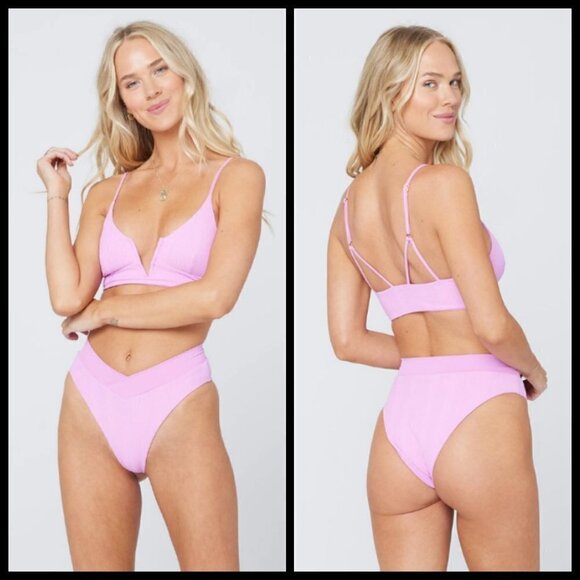 l*space Other - 💕LSPACE💕 Ribbed Bikini Set Rosebud Pink L/XL NWT